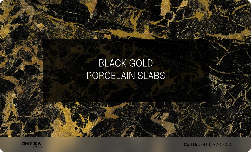 Top Porcelain Countertops Color Trends in 2024 12 BLACK GOLD PORCELAIN SLABS