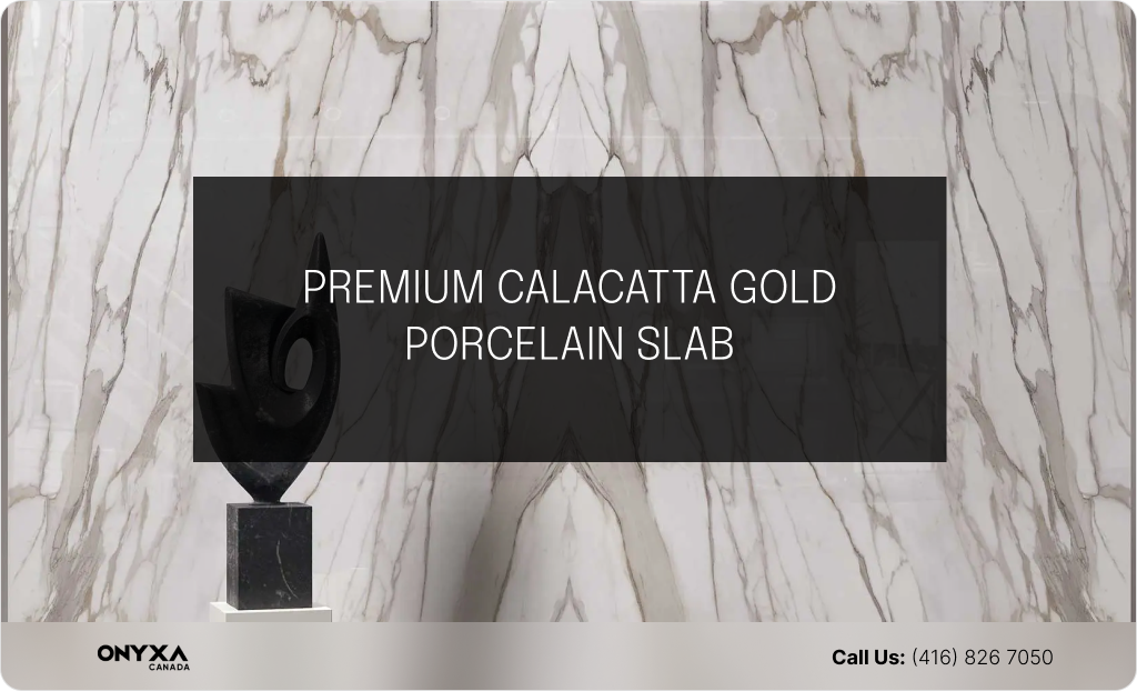 Top Porcelain Countertops Color Trends in 2024 11 PREMIUM CALACATTA GOLD PORCELAIN SLAB